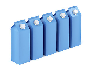 Image showing Row of milk containers