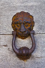 Image showing Ancient lion shaped door knocker