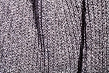 Image showing Knitted brown scarf texture