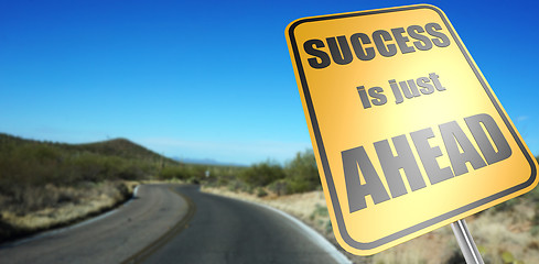 Image showing Success is just ahead road sign