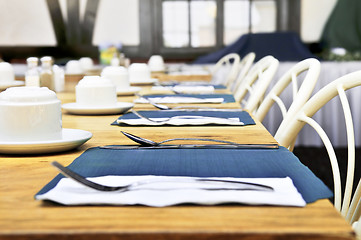 Image showing Table setting in a restaurant