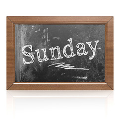 Image showing Sunday text written on blackboard