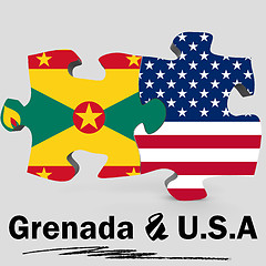 Image showing USA and Grenada flags in puzzle 