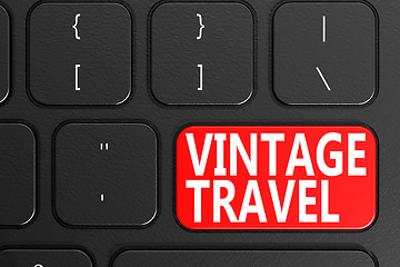 Image showing Vintage Travel on black keyboard