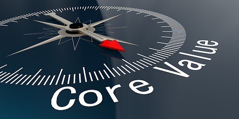 Image showing Compass with core value word