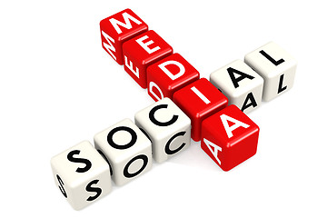 Image showing Social media buzzword in red and white