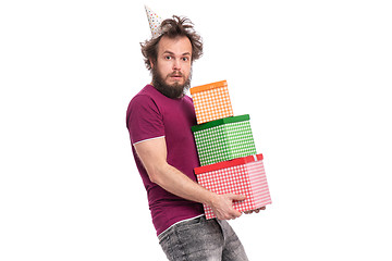 Image showing Crazy bearded man - holidays concept