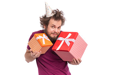 Image showing Crazy bearded man - holidays concept