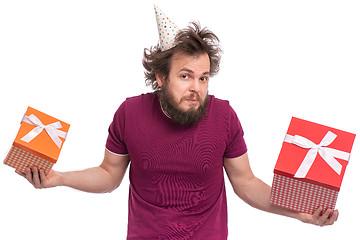 Image showing Crazy bearded man - holidays concept