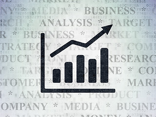 Image showing Marketing concept: Growth Graph on Digital Data Paper background