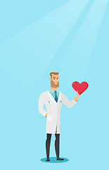 Image showing Doctor cardiologist holding heart.