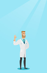 Image showing Doctor showing ok sign vector illustration.