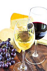 Image showing Wine and cheese