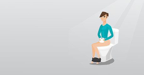 Image showing Woman suffering from diarrhea or constipation.