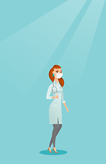 Image showing Doctor giving thumb up vector illustration.