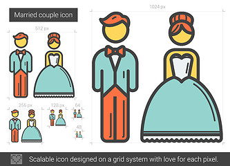 Image showing Married couple line icon.