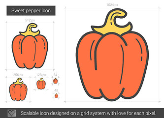 Image showing Sweet pepper line icon.