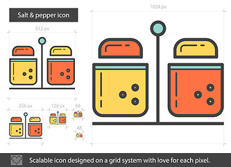 Image showing Salt and pepper line icon.