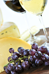 Image showing Wine and cheese