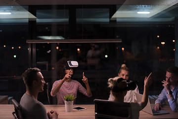 Image showing Multiethnic Business team using virtual reality headset