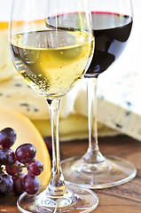 Image showing Wine and cheese