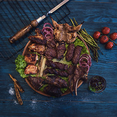 Image showing Grilled different meat set