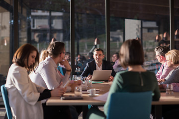 Image showing Business Team At A Meeting at modern office building