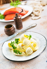 Image showing salmon fish and butter 