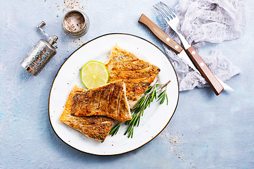 Image showing fried fish on plate