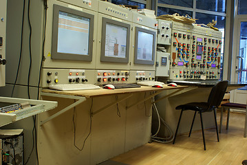 Image showing Technology industry computers control room plant