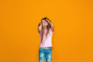 Image showing The squint eyed teen girl with weird expression