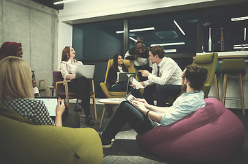 Image showing Multiethnic startup business team having meeting