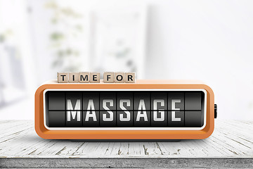 Image showing Time for massage message on a retro clock