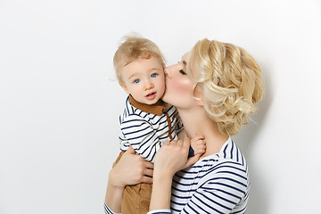 Image showing Beautiful young woman with toddler