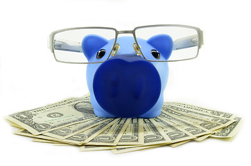 Image showing US dollarcash money and piggy bank