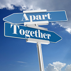 Image showing Together and Apart signs