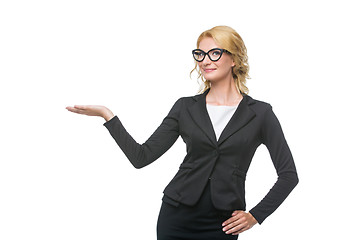 Image showing Beautiful business lady in glasses