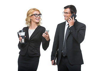 Image showing Businessman and business woman