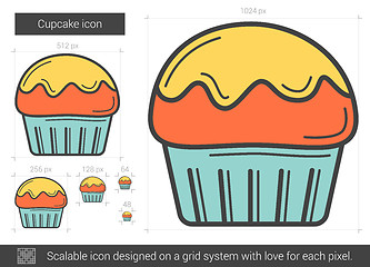 Image showing Cupcake line icon.