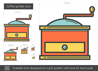 Image showing Coffee grinder line icon.