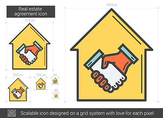 Image showing Real estate agreement line icon.