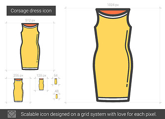 Image showing Corsage dress line icon.