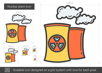 Image showing Nuclear plant line icon.