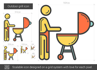 Image showing Outdoor grill line icon.