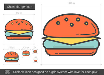 Image showing Cheeseburger line icon.