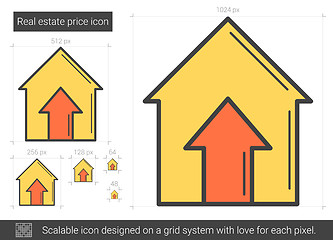 Image showing Real estate price line icon.