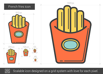 Image showing French fries line icon.