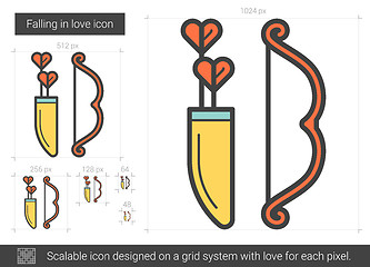 Image showing Falling in love line icon.