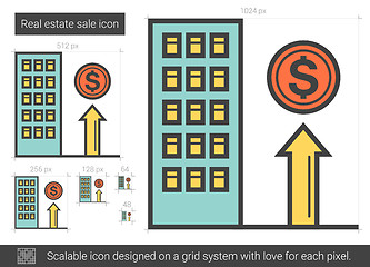 Image showing Real estate sale line icon.