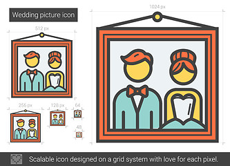 Image showing Wedding picture line icon.